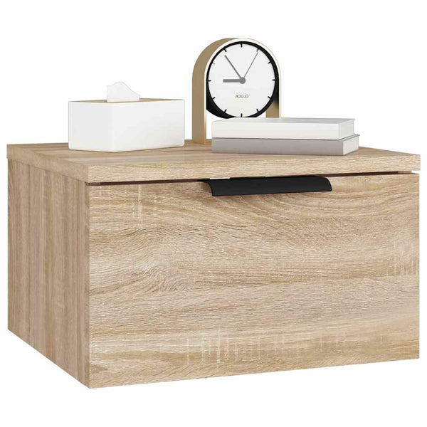 Vidaxl Wall Mounted Bedside Cabinets 2 Pcs Sonoma Oak 34X30x20 Cm Side Tables