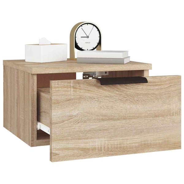 Vidaxl Wall Mounted Bedside Cabinets 2 Pcs Sonoma Oak 34X30x20 Cm Side Tables