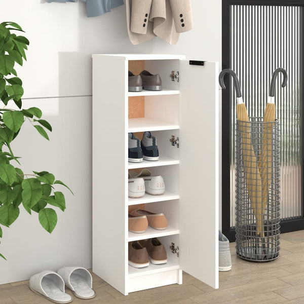Shoe Cabinet White 30X35x100 Cm Engineered Wood Shoe Cabinets