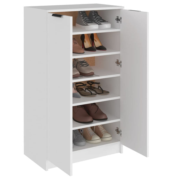 Shoe Cabinet White 59X35x100 Cm Engineered Wood Shoe Cabinets