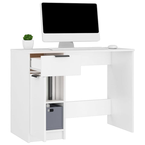Desk White 100X50x75 Cm Engineered Wood Home Office Desks