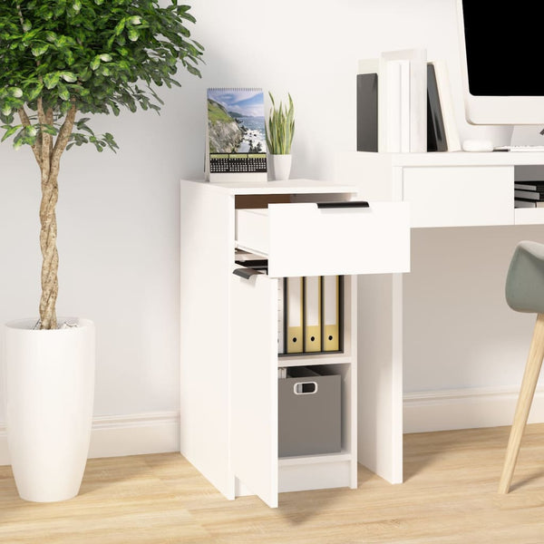 Desk Cabinet White 33.5X50x75 Cm Engineered Wood Filing Cabinets