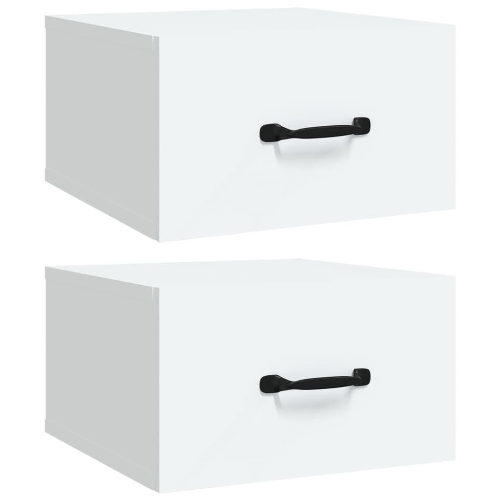 Wall Mounted Bedside Cabinets 2 Pcs White 35X35x20 Cm Bedside Tables