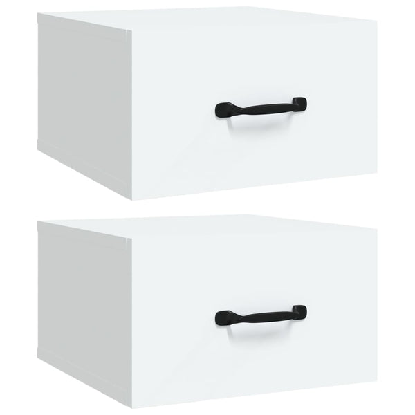 Wall Mounted Bedside Cabinets 2 Pcs White 35X35x20 Cm Bedside Tables