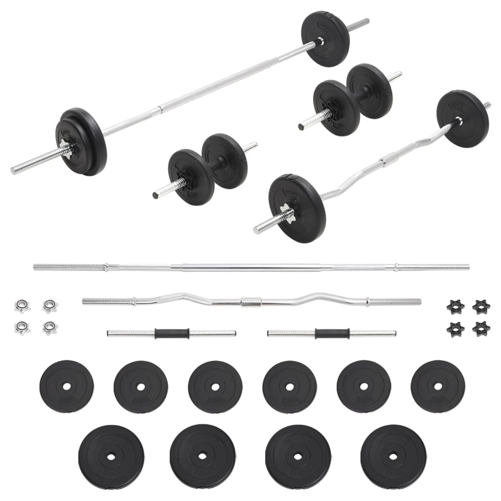 Vidaxl Barbell And Dumbbell Set 30 Kg Barbells & Attachments