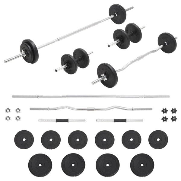Vidaxl Barbell And Dumbbell Set 30 Kg Barbells & Attachments