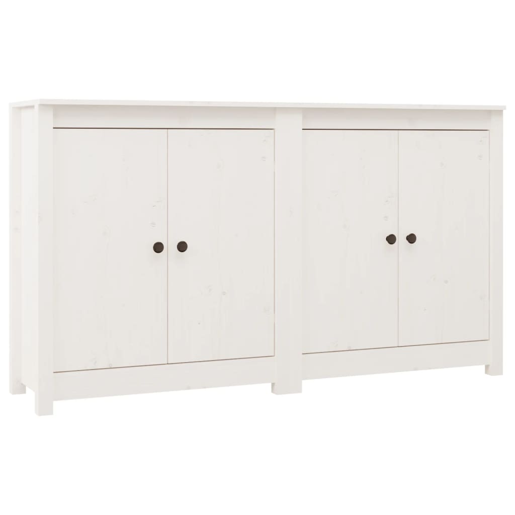Sideboards 2 Pcs White 70X35x80 Cm Solid Wood Pine Sideboards & Buffets