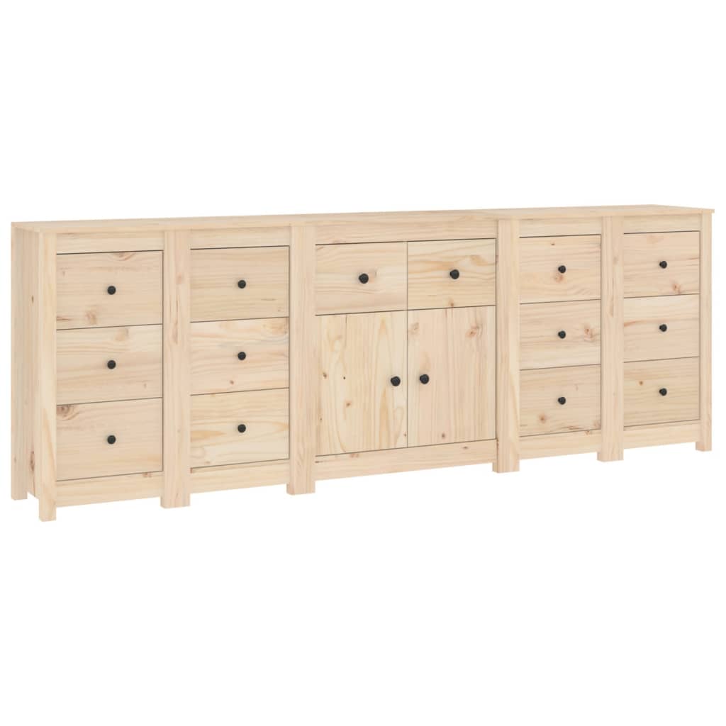 Sideboard 230X35x80 Cm Solid Wood Pine Sideboards & Buffets