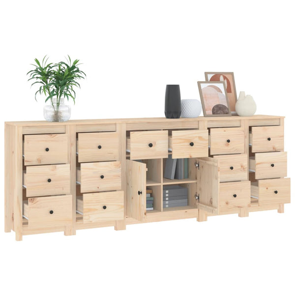 Sideboard 230X35x80 Cm Solid Wood Pine Sideboards & Buffets