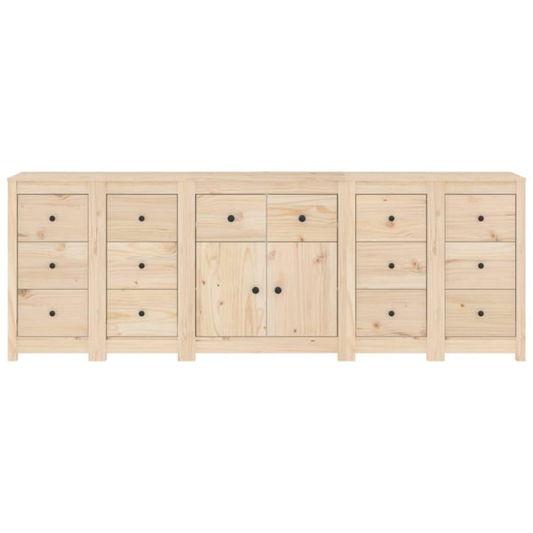 Sideboard 230X35x80 Cm Solid Wood Pine Sideboards & Buffets
