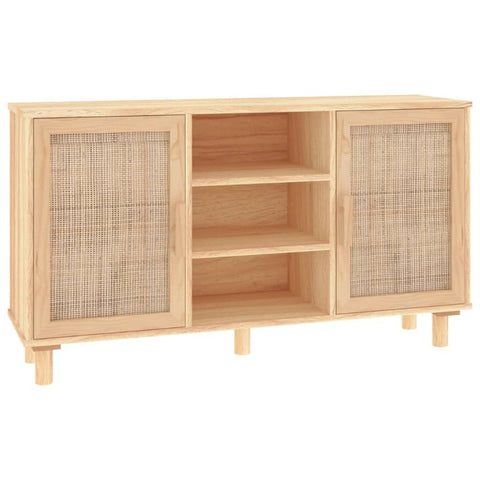 Sideboards & Buffets Sideboard Brown 105X30x60 Cm Solid Wood Pine And Natural Rattan