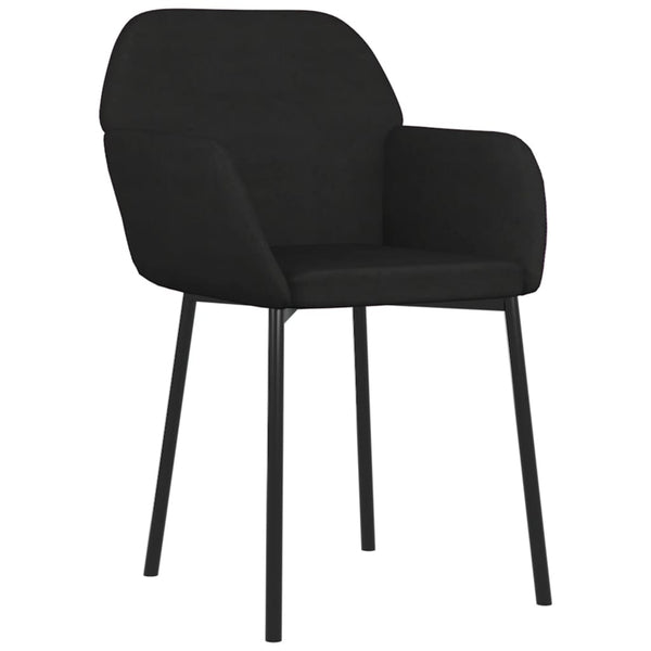 2 Pcs Black Velvet Dining Chairs