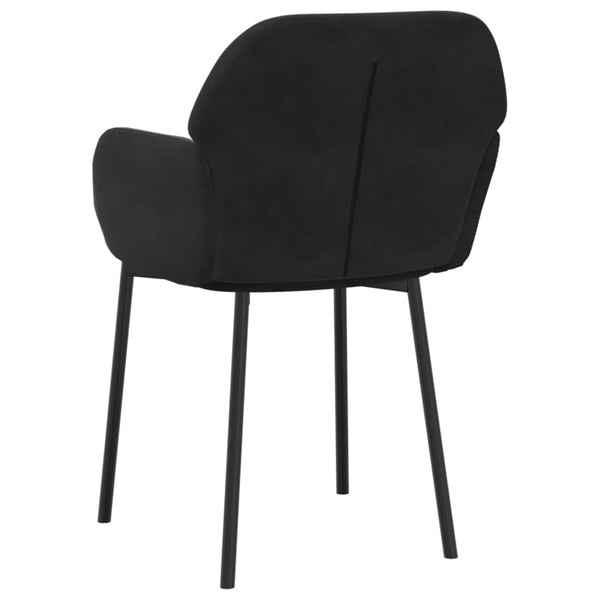 2 Pcs Black Velvet Dining Chairs