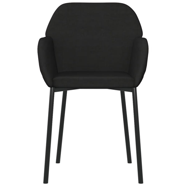 2 Pcs Black Velvet Dining Chairs