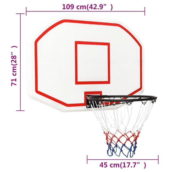 Basketball Backboards Basketball Backboard White 109X71x3 Cm Polyethene
