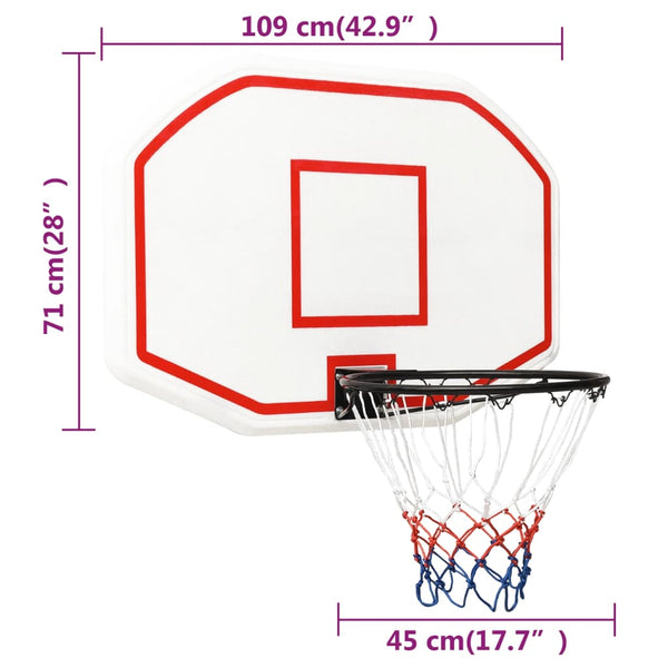 Basketball Backboard White 109X71x3 Cm Polyethene