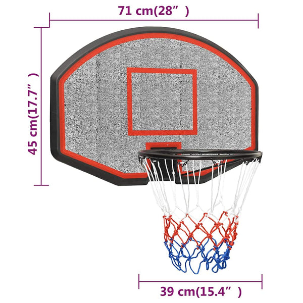 Vidaxl Basketball Backboard Black 71X45x2 Cm Polyethene Basketball Backboards