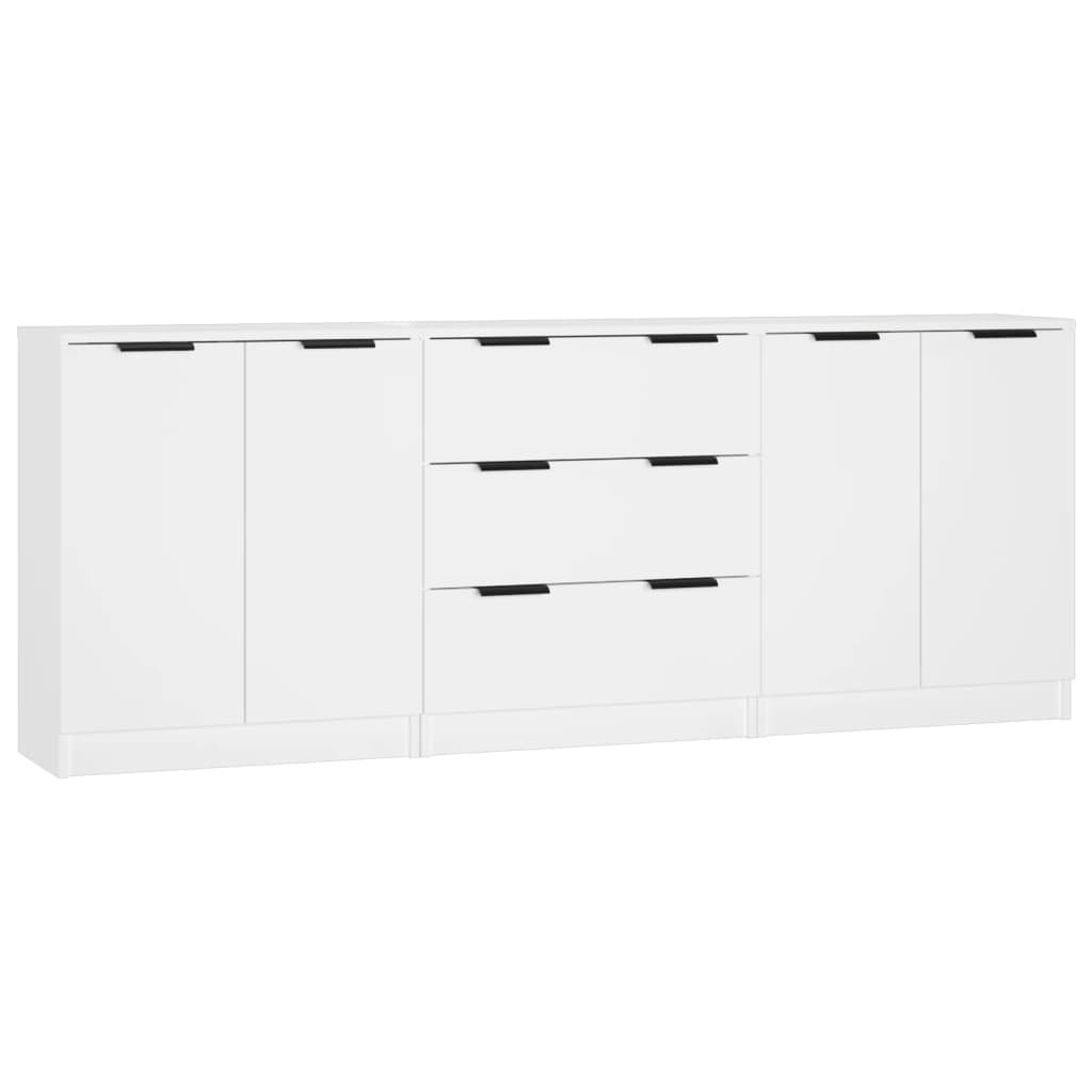 3 Piece Sideboards White Engineered Wood Sideboards & Buffets