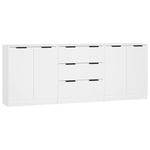 3 Piece Sideboards White Engineered Wood Sideboards & Buffets