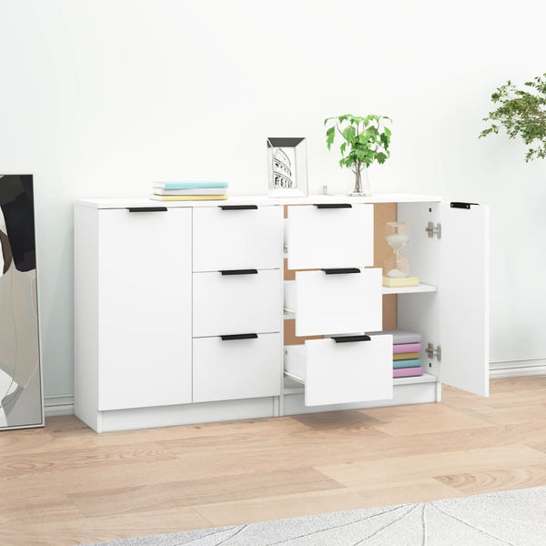 Sideboards 2 Pcs White 60X30x70 Cm Engineered Wood Sideboards & Buffets