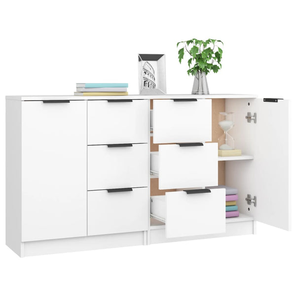 Sideboards 2 Pcs White 60X30x70 Cm Engineered Wood Sideboards & Buffets