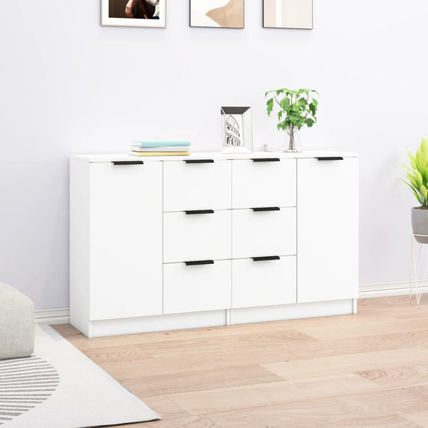 Sideboards 2 Pcs White 60X30x70 Cm Engineered Wood Sideboards & Buffets