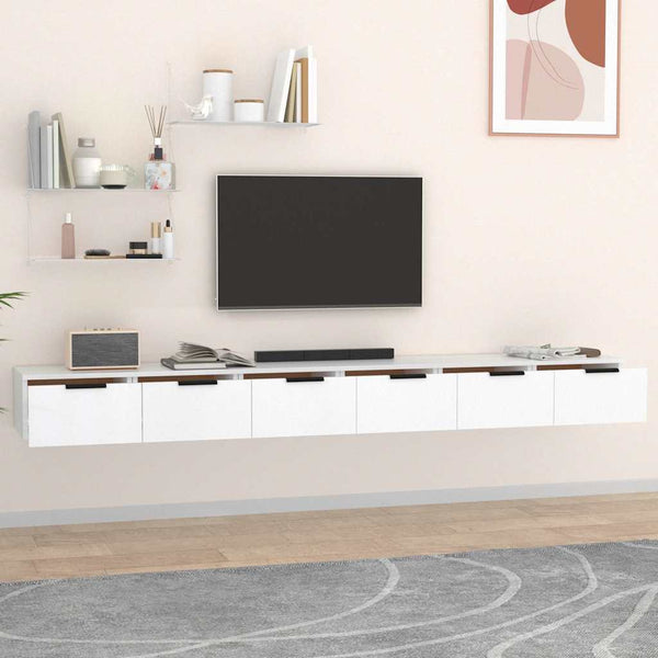Vidaxl Wall Cabinets 2 Pcs White 102X30x20 Cm Engineered Wood Cabinets & Cupboards