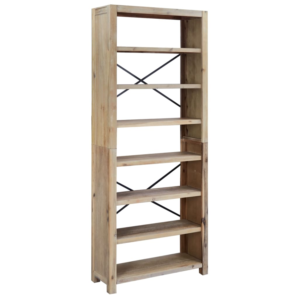 7 Tier Bookcase 80X30x200 Cm Solid Wood Acacia Bookshelves