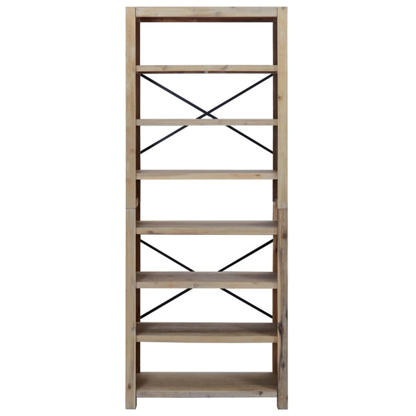 7 Tier Bookcase 80X30x200 Cm Solid Wood Acacia Bookshelves