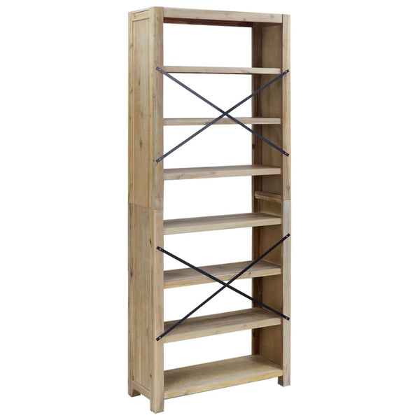 7 Tier Bookcase 80X30x200 Cm Solid Wood Acacia Bookshelves