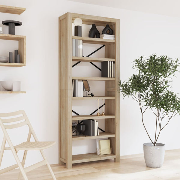 7 Tier Bookcase 80X30x200 Cm Solid Wood Acacia Bookshelves