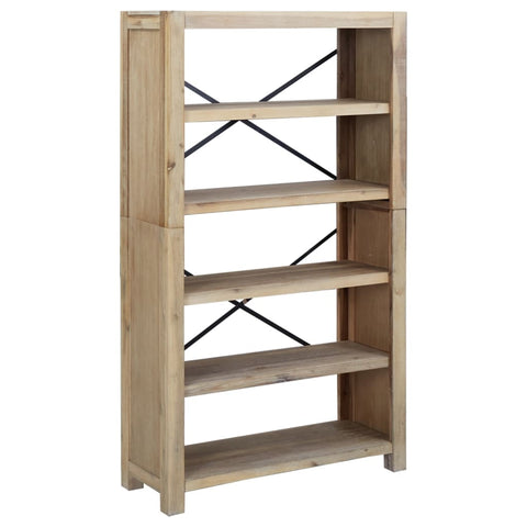 5 Tier Bookcase 80X30x140 Cm Solid Wood Acacia Bookshelves