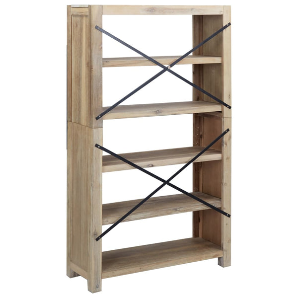 5 Tier Bookcase 80X30x140 Cm Solid Wood Acacia Bookshelves
