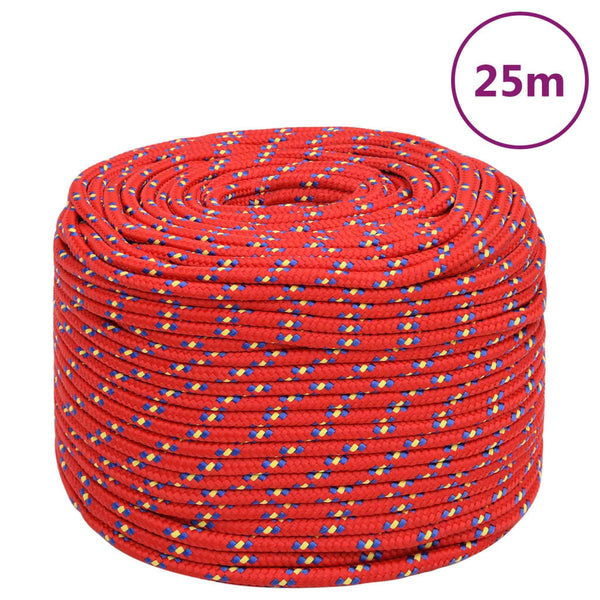 Vidaxl Boat Rope Red 10 Mm 25 Polypropylene Marine Rope