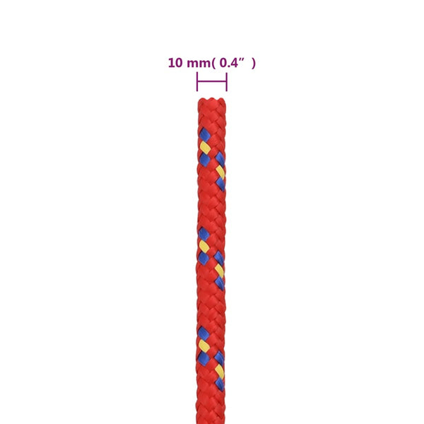 Vidaxl Boat Rope Red 10 Mm 25 Polypropylene Marine Rope