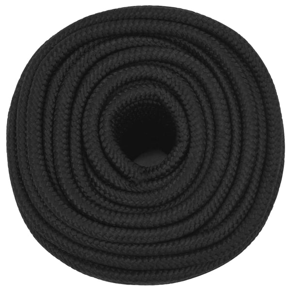 Vidaxl Boat Rope Full Black 12 Mm 50 Polypropylene Marine Rope