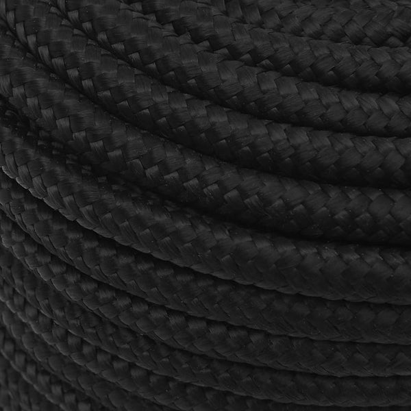 Vidaxl Boat Rope Full Black 12 Mm 50 Polypropylene Marine Rope