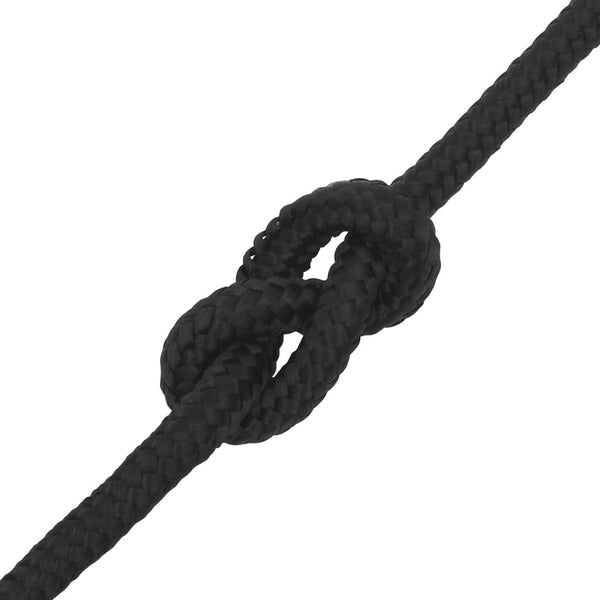 Vidaxl Boat Rope Full Black 12 Mm 50 Polypropylene Marine Rope