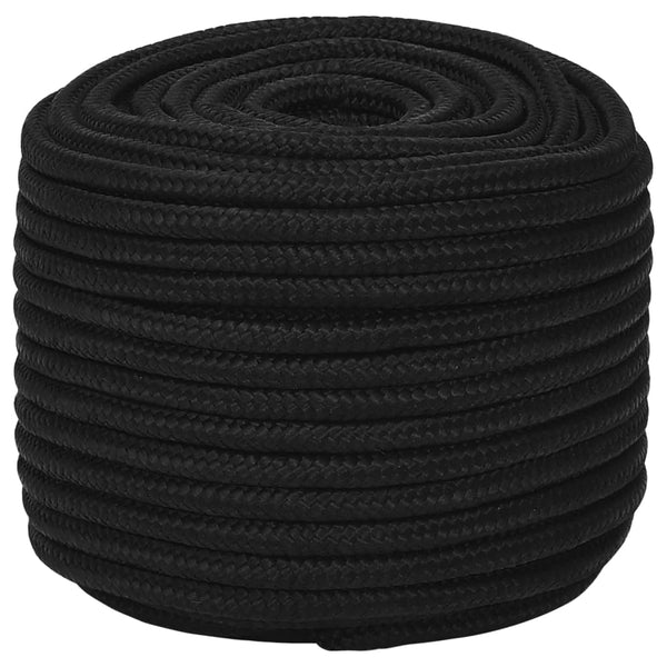 Vidaxl Work Rope Black 12 Mm 100 Polyester Ropes Cords & Slings