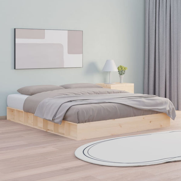 Bed Frame 153X203 Cm Queen Size Solid Wood Queen Bed Frames