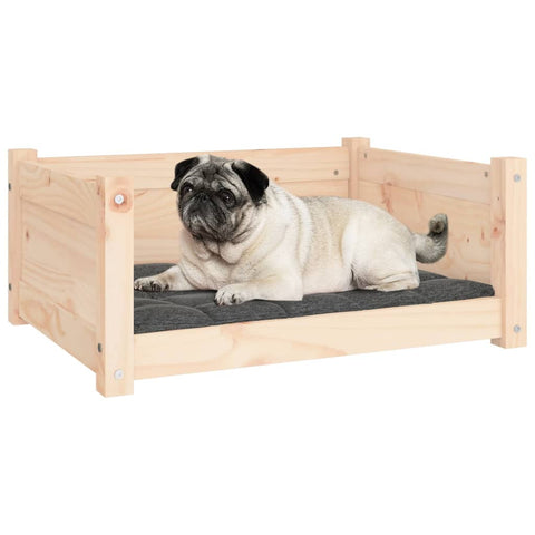 Dog Bed 65.5X50.5X28 Cm Solid Pine Wood Pet Beds