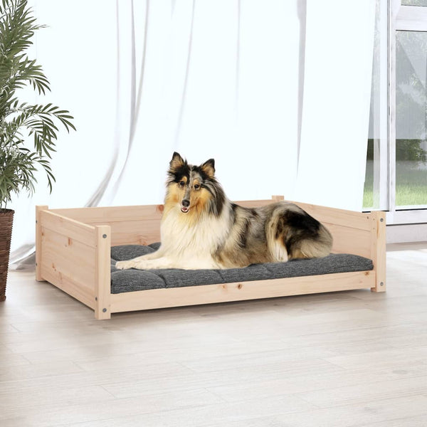 Dog Bed 95.5X65.5X28 Cm Solid Pine Wood Pet Beds
