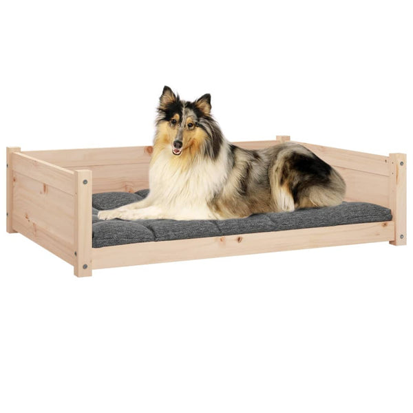Dog Bed 95.5X65.5X28 Cm Solid Pine Wood Pet Beds