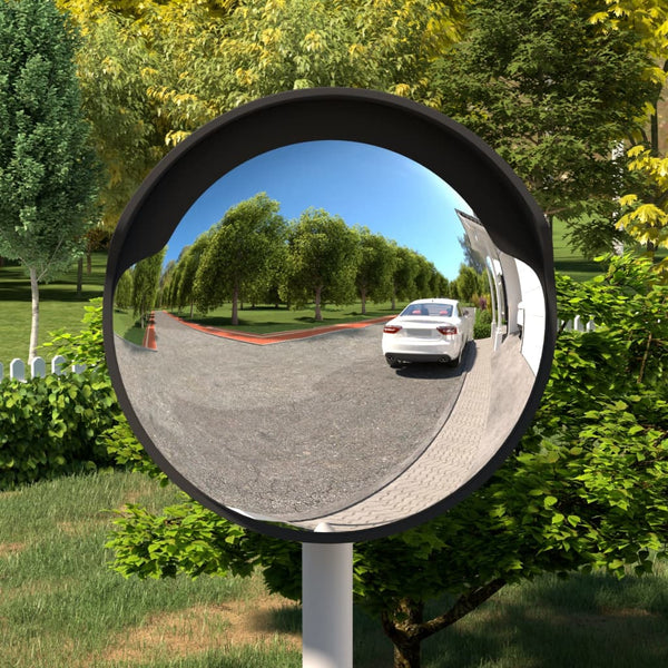 Vidaxl Outdoor Convex Traffic Mirror Black 45 Cm Polycarbonate Traffic Mirrors