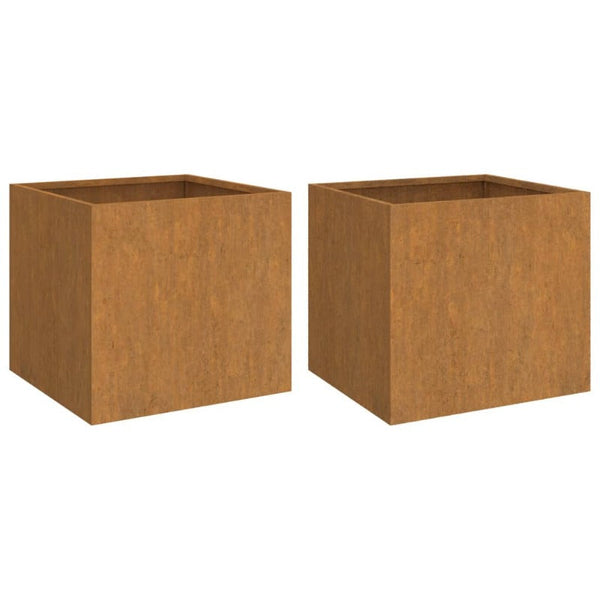 Planters 2 Pcs 32X30x29 Cm Corten Steel Planters & Vases