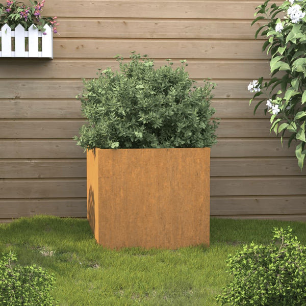 Planter 49X47x46 Cm Corten Steel Baskets Pots Window Boxes