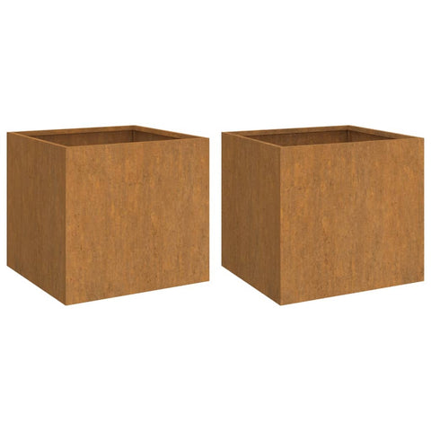 Planters 2 Pcs 49X47x46 Cm Corten Steel Raised Garden Beds
