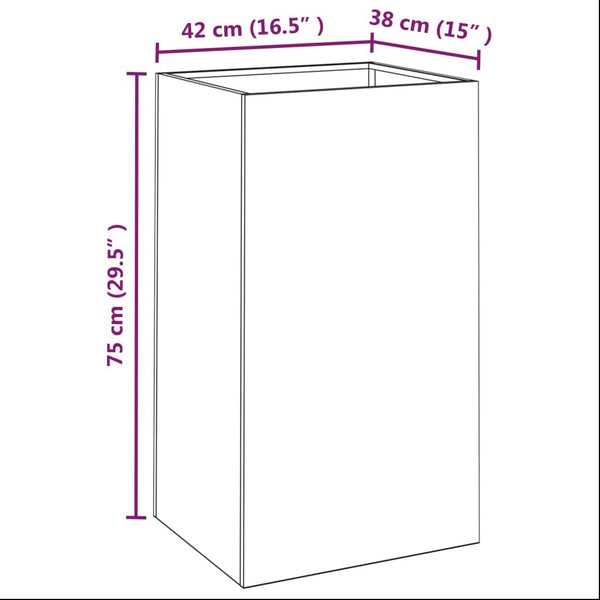Planter 42X38x75 Cm Corten Steel Raised Garden Beds