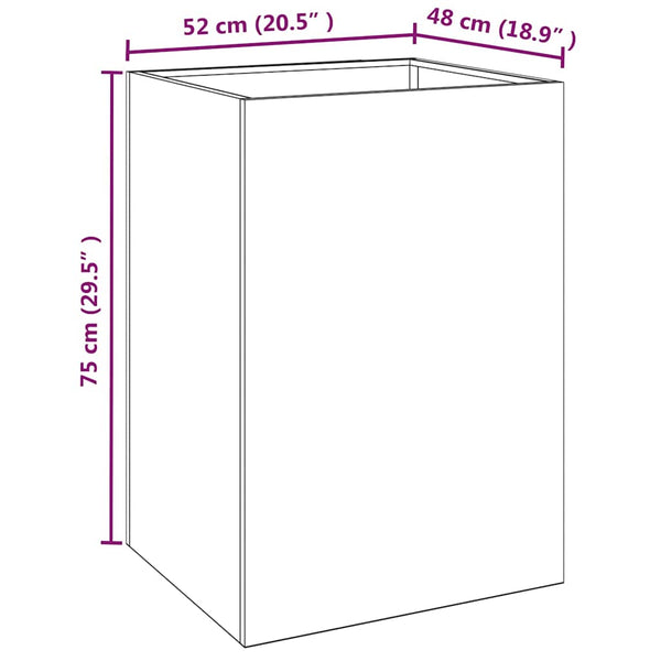 Vidaxl Planter 52X48x75 Cm Corten Steel Planters & Vases