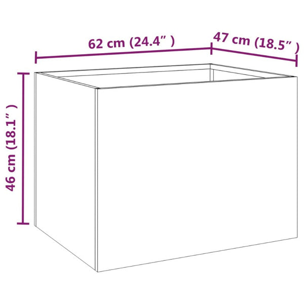 Vidaxl Planter 62X47x46 Cm Corten Steel Rusty Planters & Vases